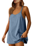 ANRABESS Women Athletic Dress Summer Tennis Workout Active Sports Mini Romper Dress Built in Shorts Travel Vacation Clothes