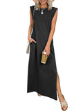 ANRABESS Womens Summer Maxi Dresses Wrinkle Free Sundress with Pockets