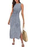 ANRABESS Womens Summer Casual Sleeveless T Shirt Midi Dress Slim Fit Tie Waist Split Tank Long Dresses 2026 Vacation Sundress