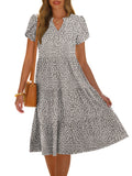 ANRABESS Womens Summer Causal Dresses V Neck Short Sleeve Midi Dress 2026 Flowy Tiered Boho Beach Sundress Vacation Outfits